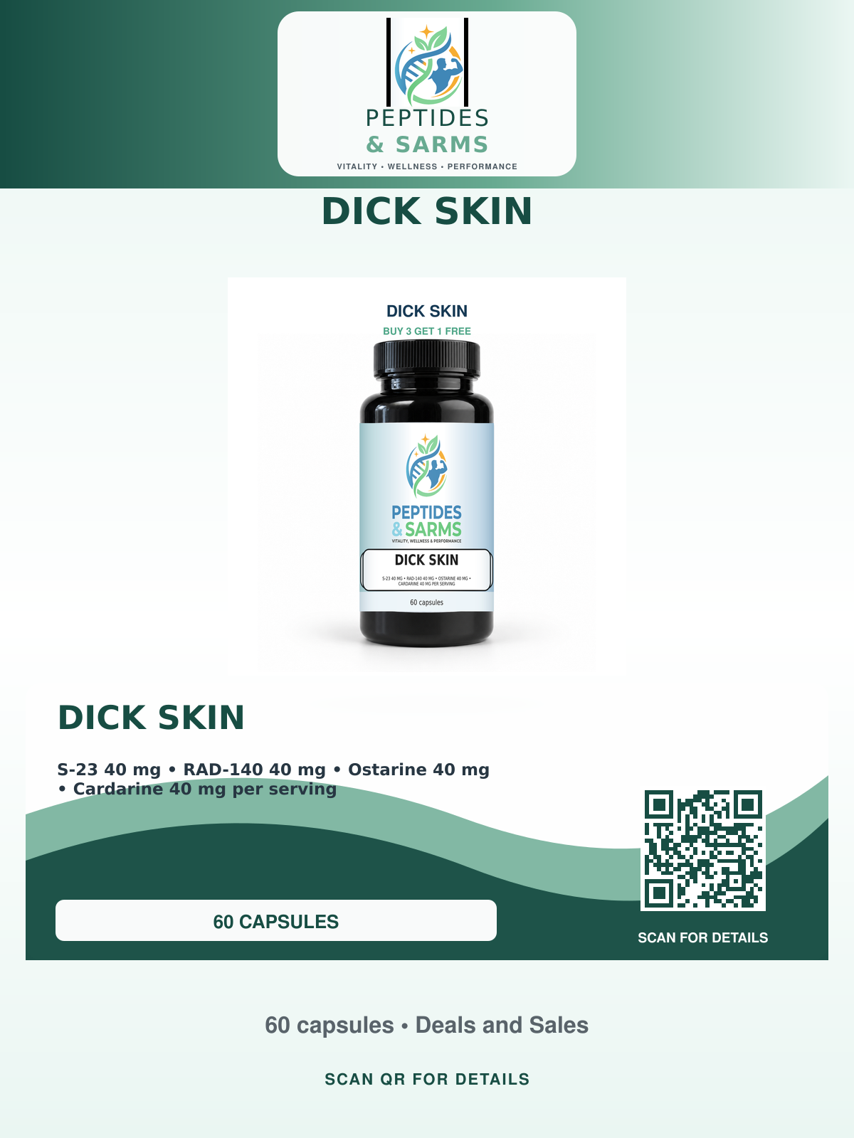 120-dick-skin-card Dick Skin | BUY 3 GET 1 FREE (S23, Rad140, Ostarine, Cardarine. Hands down the best cut stack) - Image 1